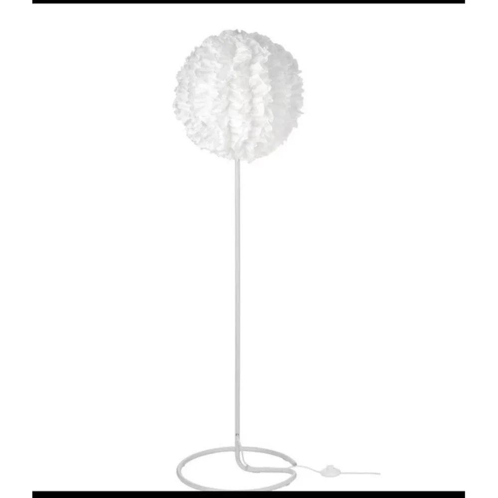 Ikea VINDKAST Floor Lamp Textile Shade White 57